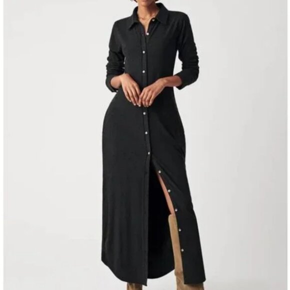 Faherty Dresses & Skirts - Faherty Size XL Heather Legend Sweater Long Dress in Charcoal Gray and Black